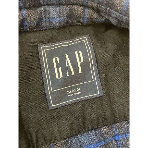 GAP Navy Plaid Flannel Jacket Shirt Men's size XL - Picture 5 of 10